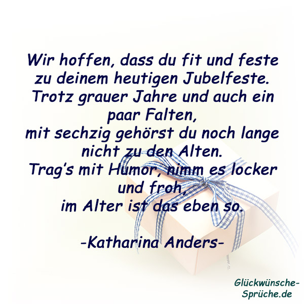 Glückwünsche zum 60. Geburtstag, lustige kurze Wünsche für Karten